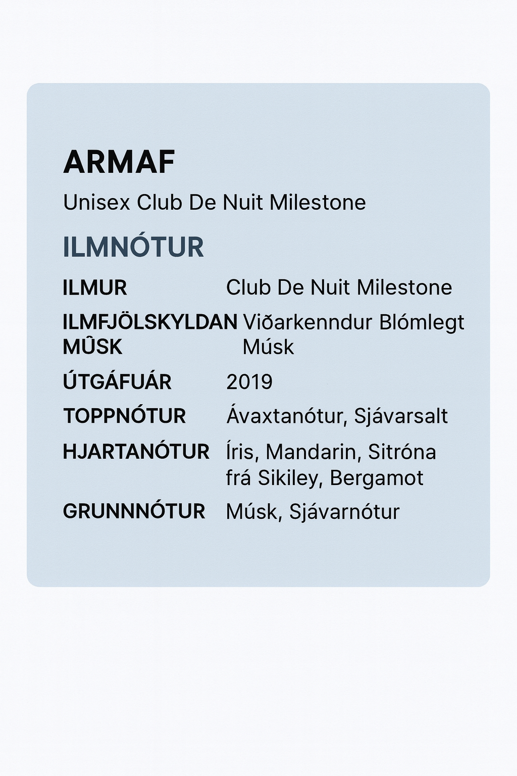 Armaf  Men's Club De Nuit Milestone EDP Spray 6.7 oz Fragrances,200 ml