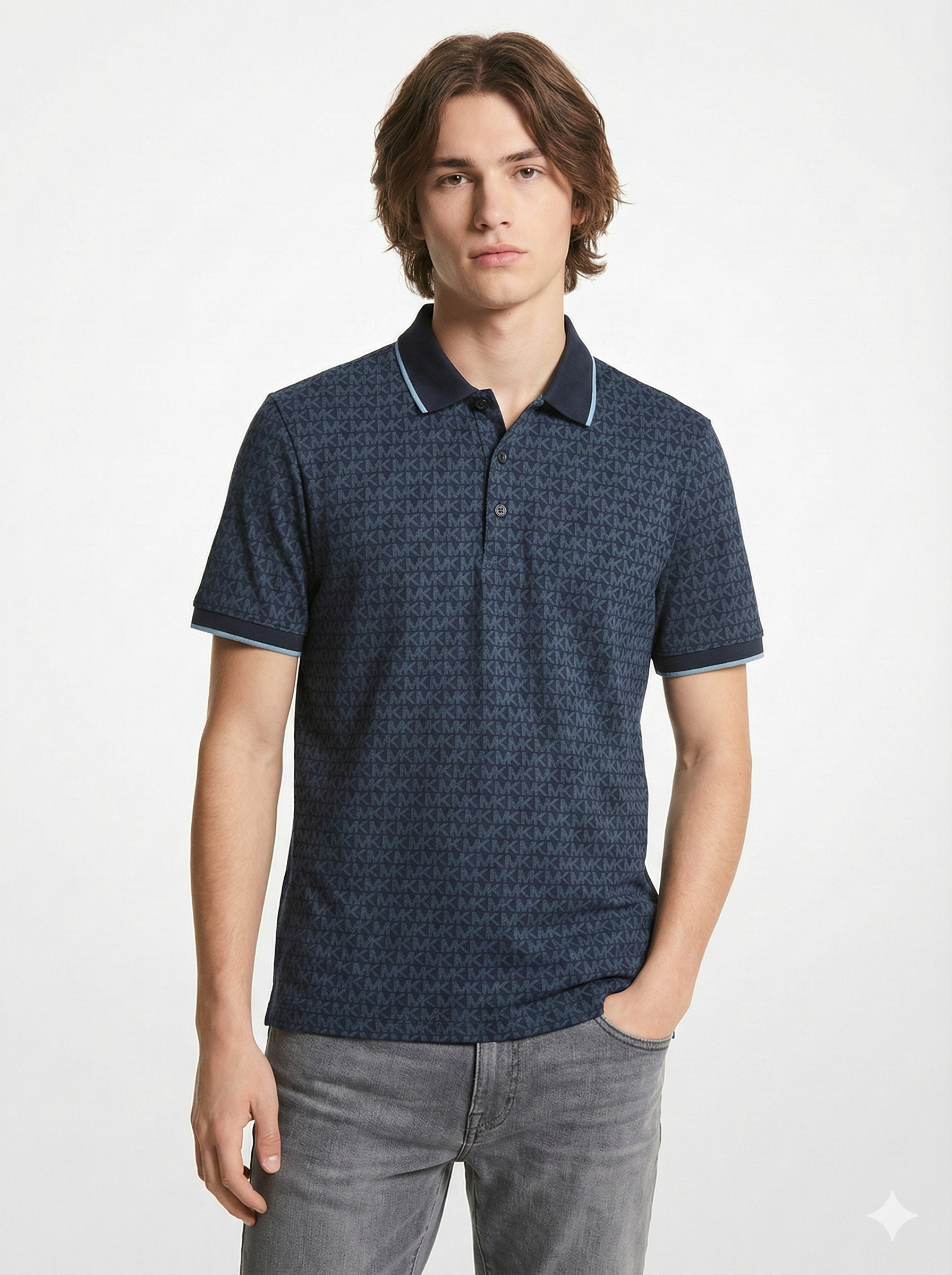 Greenwich Signature Logo Print Cotton Polo Shirt
