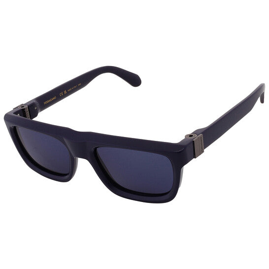 Ferragamo Blue Square Men's Sunglasses
