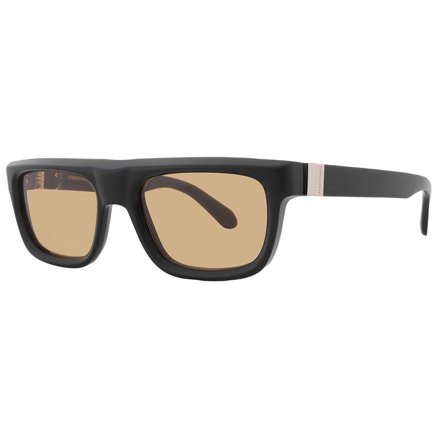 Ferragamo  Brown Square Men's Sunglasses