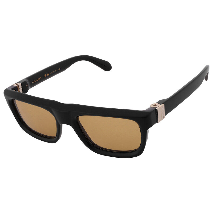Ferragamo  Brown Square Men's Sunglasses