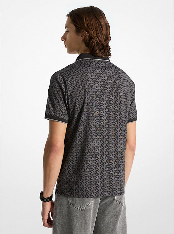Michael Kors Signature Logo Print Cotton Polo Shirt