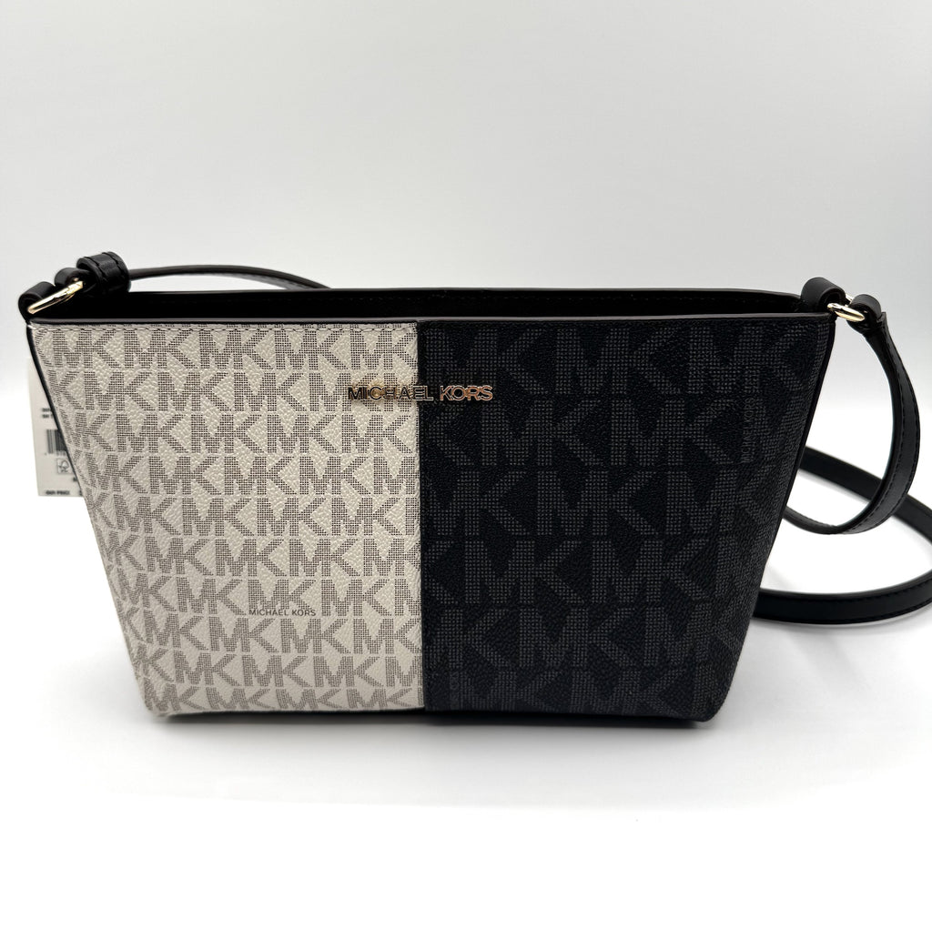 Jet Set Small Two-Tone Logo Crossbody Bag