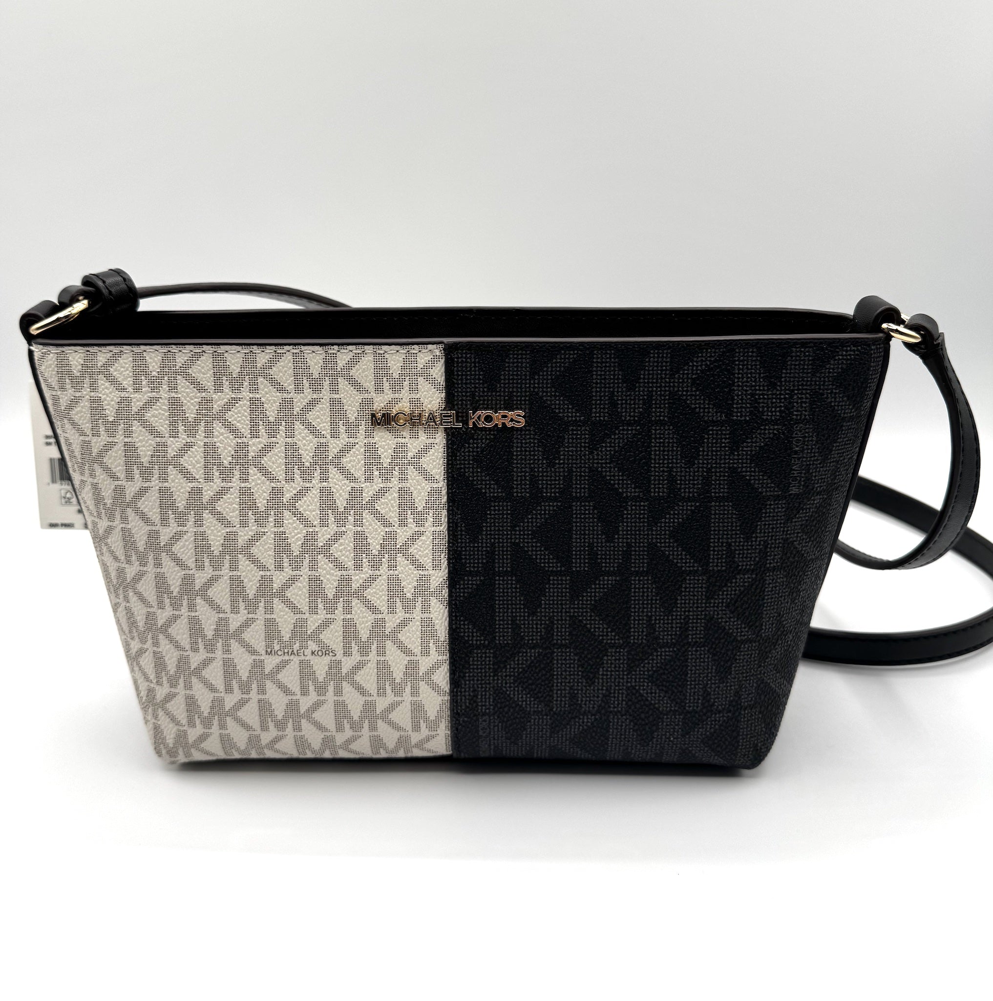 Jet Set Small Two-Tone Logo Crossbody Bag