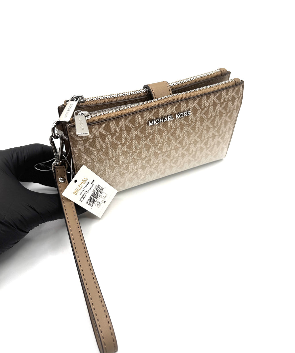 Jet Set Travel Ombre Signature Logo Wristlet