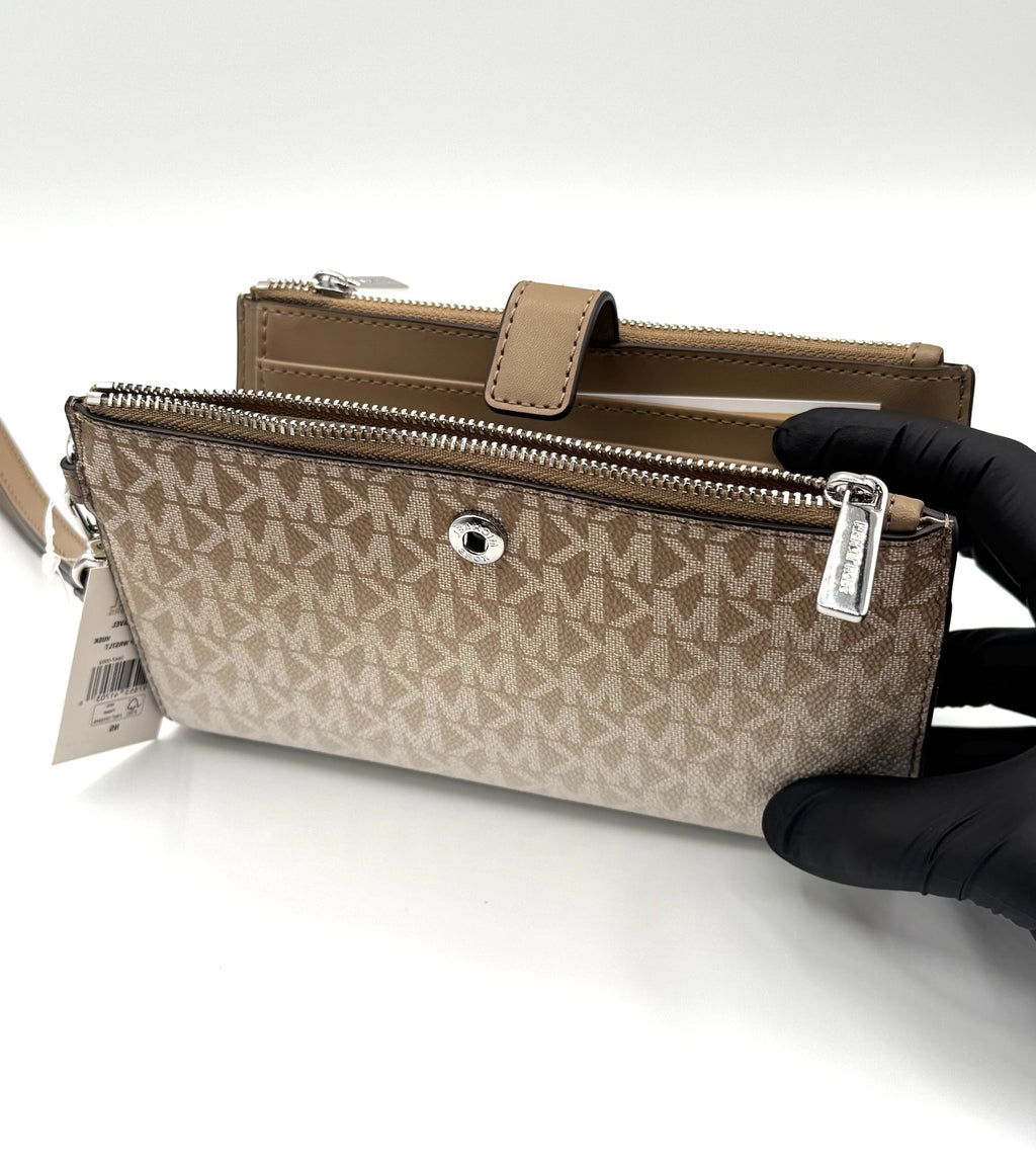 Jet Set Travel Ombre Signature Logo Wristlet