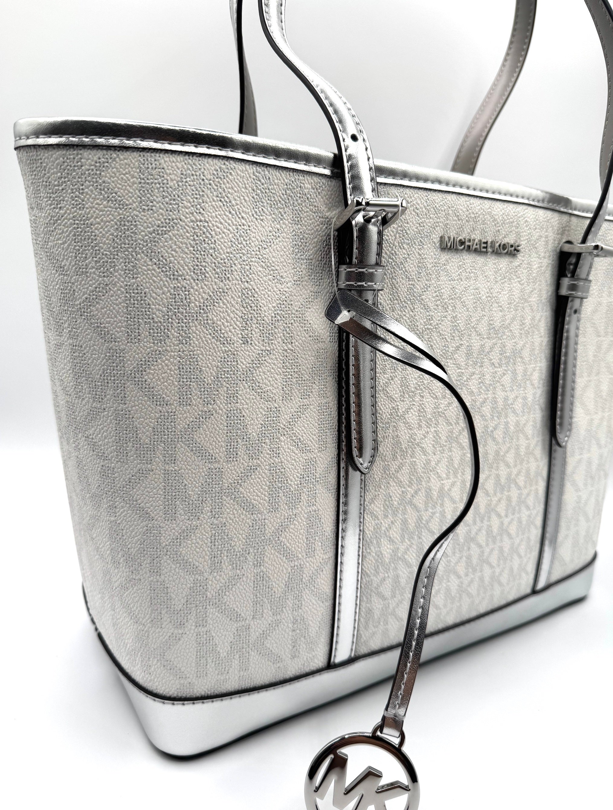Jet Set Travel (Small Metallic Logo) To-zip Tote Bag